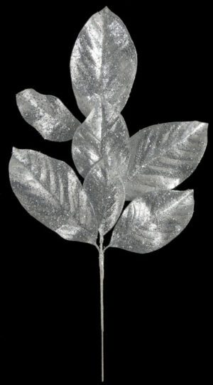Atlanta Glittered Magnolia Leaf Spray 23.5"