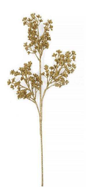 Glittered Gold Berry Spray 22"