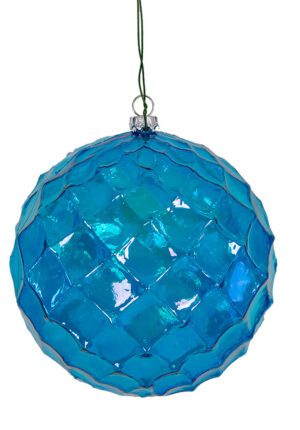 Blue Iridescent Grid Ball 5" (Qty 12)
